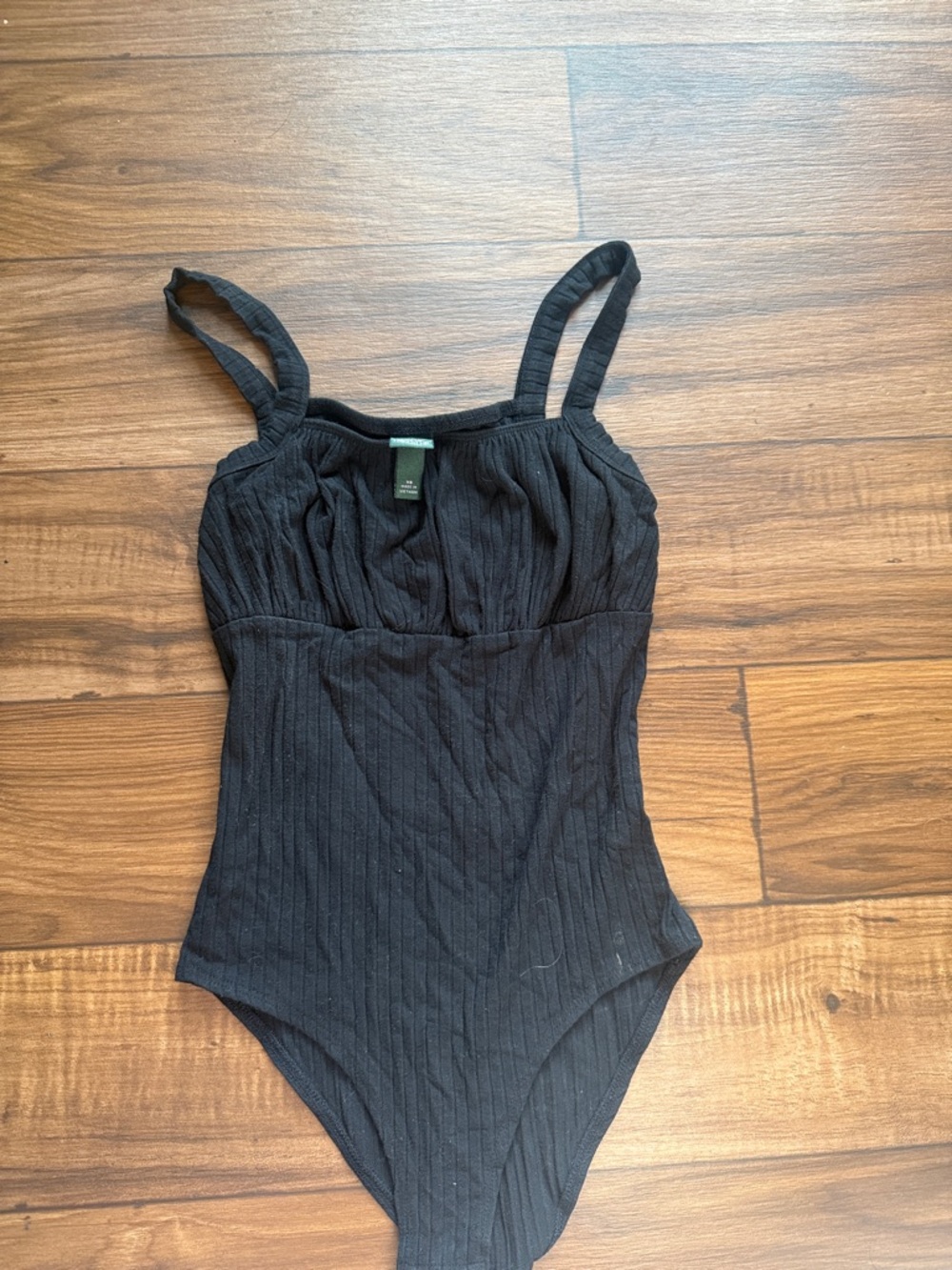wild fable Black Ribbed Scoop Neck Bodysuit